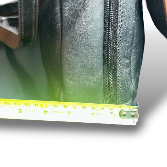 Derek Alexander Black Brown Leather Messenger Crossbody Bag Unisex - Picture 11 of 13